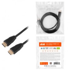 Кабель мультимедійний HDMI to HDMI 2.0m v2.0 Slim High Speed Aluminum 2E (2EW-1082-2M)