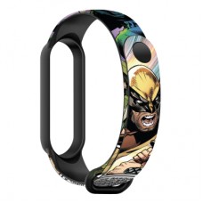 Ремінець до фітнес браслета Armorstandart Superhero для Xiaomi Mi Band 7/6/5 Wolverine comix Black (ARM59265)