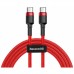 Дата кабель USB-C to USB-C 1.0m USB 3.1 3A red Baseus (CATKLF-G09)