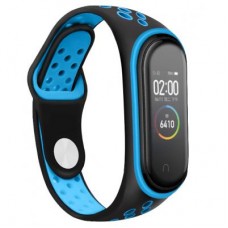 Ремінець до фітнес браслета BeCover Nike Style для Xiaomi Mi Smart Band 5 Black-Blue (705150)