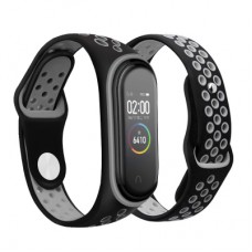 Ремешок для фитнес браслета BeCover Nike Style для Xiaomi Mi Smart Band 5 Black-Gray (705151)