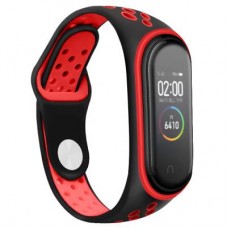 Ремешок для фитнес браслета BeCover Nike Style для Xiaomi Mi Smart Band 5 Black-Red (705153)