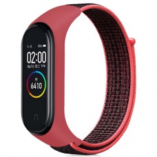 Ремінець до фітнес браслета BeCover Nylon Style для Xiaomi Mi Smart Band 5/6 Black-Red (705416)