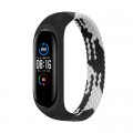 Ремешок для фитнес браслета BeCover Elastic Nylon Style для Xiaomi Mi Smart Band 5/6 (Size M) Black-White (706147)