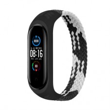 Ремешок для фитнес браслета BeCover Elastic Nylon Style для Xiaomi Mi Smart Band 5/6 (Size M) Black-White (706147)