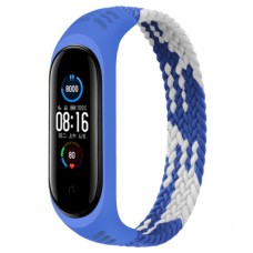 Ремінець до фітнес браслета BeCover Elastic Nylon Style для Xiaomi Mi Smart Band 5/6 (Size M) Blue-White (706151)