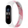 Ремешок для фитнес браслета BeCover Elastic Nylon Style для Xiaomi Mi Smart Band 5/6 (Size M) Pink-White (706153)