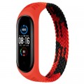 Ремешок для фитнес браслета BeCover Elastic Nylon Style для Xiaomi Mi Smart Band 5/6 (Size S) Black-Red (706135)