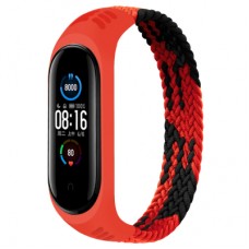 Ремешок для фитнес браслета BeCover Elastic Nylon Style для Xiaomi Mi Smart Band 5/6 (Size S) Black-Red (706135)