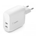 Зарядний пристрій Belkin 40W 2хUSB-С PD white (WCB006VFWH)