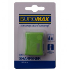 Точилка Buromax ALFA, RUBBER TOUCH з контейнером 2 отвори (BM.4778-1)