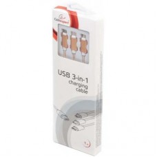 Дата кабель USB 2.0 AM to Lightning + Micro 5P + Type-C 1.0m gold Cablexpert (CC-USB2-AM31-1M-G)