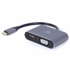 Перехідник USB-C to HDMI/VGA, 4К 30Hz Cablexpert (A-USB3C-HDMIVGA-01)