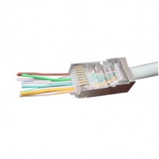 Конектор RJ45 cat.5e FTP 8P8C * 10 (наскрізні отв., позолоч. конт.) Cablexpert (LC-PTF-01/10)