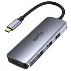 Концентратор Choetech USB-C 7-in-1 (HDMI/PD/CR/USB-A/USB-C) alum (HUB-M19-GY)