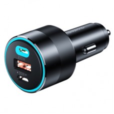 Зарядний пристрій Choetech car 2хUSB-C+USB-A 130W QC3.0/PD/PPS black (TC0011-BK)