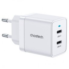 Зарядний пристрій Choetech 2xUSB-C 40W PD/QC/PPS (Q5006-EU-WH)