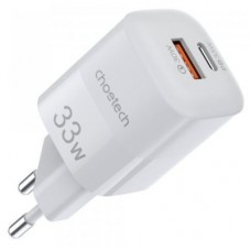 Зарядний пристрій Choetech GaN USB-A/USB-C 33W QC3.0/PD/PPS (PD5006-EU-WH)