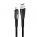 Дата кабель ColorWay USB 2.0 AM to Lightning 1.0m zinc alloy + led black (CW-CBUL035-BK)