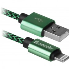 Дата кабель USB 2.0 AM to Lightning 1.0m ACH01-03T 2.1A green Defender (87810)