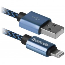 Дата кабель USB 2.0 AM to Lightning 1.0m ACH01-03T 2.1A blue Defender (87811)