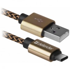 Дата кабель USB 2.0 AM to Type-C 1.0m USB09-03T PRO gold Defender (87812)