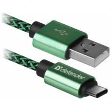 Дата кабель USB 2.0 AM to Type-C 1.0m USB09-03T PRO green Defender (87816)