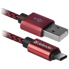 Дата кабель USB 2.0 AM to Type-C 1.0m USB09-03T PRO red Defender (87813)