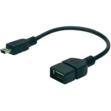 Дата кабель USB 2.0 AF to mini-B 5P OTG 0.2m Digitus (AK-300310-002-S)