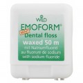 Зубна нитка Dr. Wild Emoform вощена з фторидом натрію і м'ятою 50 м (7611841138604)