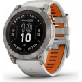 Смарт-годинник Garmin fenix 7X Pro Sapph Sol, Ti w/Gray/Orange Band, GPS (010-02778-15)