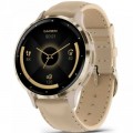 Смарт-часы Garmin Venu 3S, Fr. Gray + Soft Gold, Leather, GPS (010-02785-55)