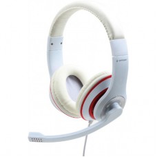 Навушники Gembird MHS-03 White/Red (MHS-03-WTRD)