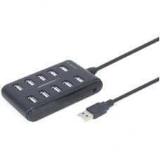 Концентратор Gembird USB 2.0 10 ports black (UHB-U2P10P-01)