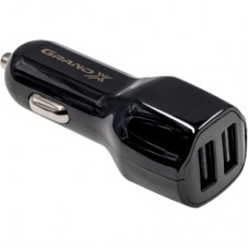 Зарядний пристрій Grand-X car 2,1A, 12-24V, Black 2USB 5V/2.1A (CH-26)