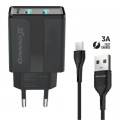 Зарядное устройство Grand-X CH-15T 5V 2,1A USB Black + cable USB -> Type C, Cu, 4A, TPE (CH-15T)