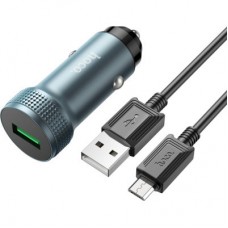 Зарядний пристрій HOCO Z49A Level USB Metal Gray (6931474795717)