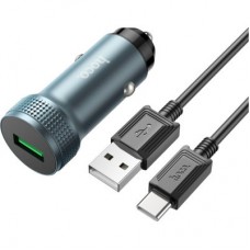 Зарядний пристрій HOCO Z49A Level USB Metal Gray (6931474795731)