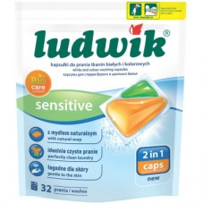 Капсулы для стирки Ludwik Sensitive 2 в 1 для белых и цветных вещей 32 шт. (5900498025910)