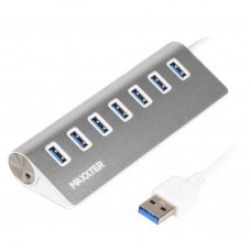 Концентратор Maxxter USB 3.0 Type-A 7 ports silver (HU3A-7P-01)