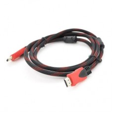 Кабель мультимедийный HDMI to HDMI 1.8m v1.4, OD-7.4mm Black/RED Merlion (YT-HDMI(M)/(M)NY/RD-1.8m)