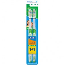 Зубна щітка Oral-B 1+1 Maxi Clean 1-2-3 3-ефекти середньої жорсткості 2 шт. (3014260110628)