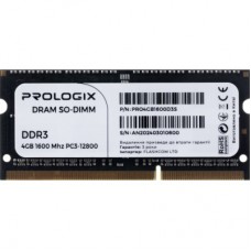 Модуль памяти для ноутбука SoDIMM DDR3 4GB 1600 MHz Prologix (PRO4GB1600D3S)