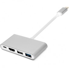 Переходник Type-C (M) to 4*USB 2.0/3.0, HDMI, Type-C (F) PowerPlant (CA911707)