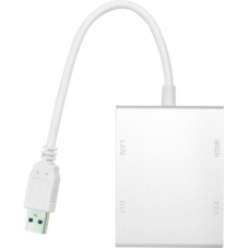 Перехідник USB 3.0 to HDMI, DVI, VGA, RJ45 Gigabit Ethernet PowerPlant (CA912087)