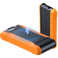 Батарея універсальна PowerPlant 20000mAh, PD/18W, QC3.0, USB-C, USB-A*2, Wireless, Solar panel (PB930487)