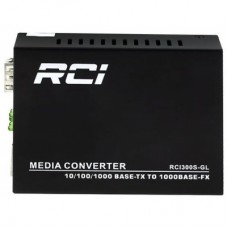 Медиаконвертер RCI 1G, SFP slot, RJ45, standart size metal case (RCI300S-GL)