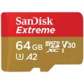 Карта пам'яті SanDisk 64GB microSD class 10 UHS-I U3 V30 Extreme (SDSQXAH-064G-GN6MN)