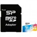 Карта пам'яті Silicon Power 64GB microSDXC Class 10 UHS-I U1 V10 (SP064GBSTXBU1V21SP)