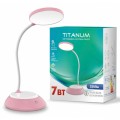 Настільна лампа TITANUM LED DC3  7W 3000-6500K USB рожева (TLTF-022P)